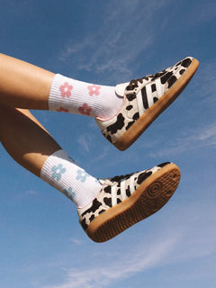 Unpair Daisy Me Rollin' Pink/Blue Socks - Adult