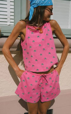 Beach Riot Dollie Sleeveless Top Flamingo Fronds