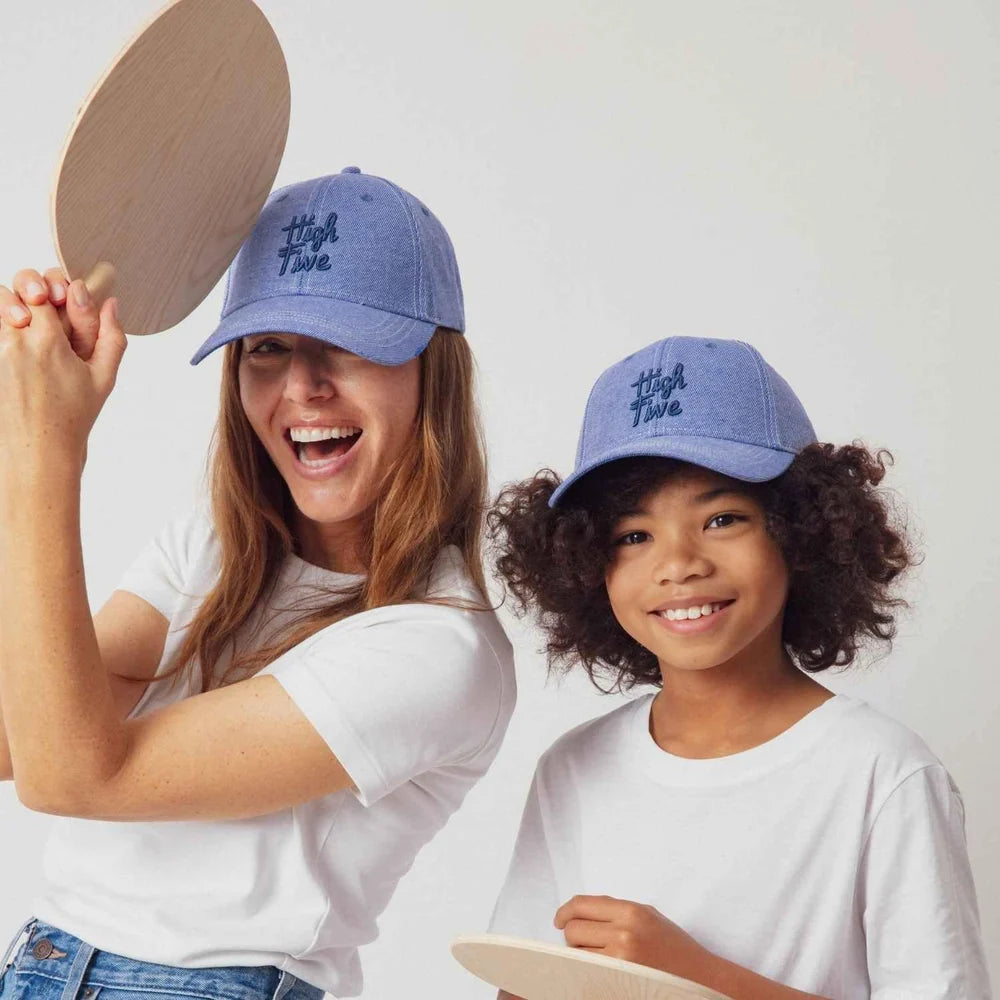 Chamaye High Five Blue Denim Cap - Kids & Adults