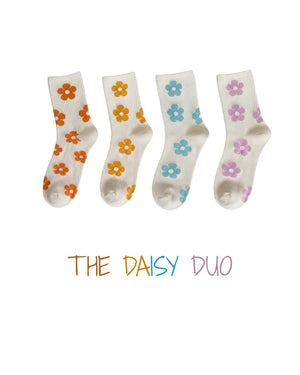 Unpair Daisy Me Rollin' Light/Dark Orange Socks - Adults & Kids
