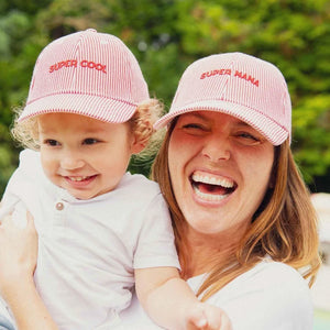 Chamaye Super Mom and Super Cool Red Sailor Caps