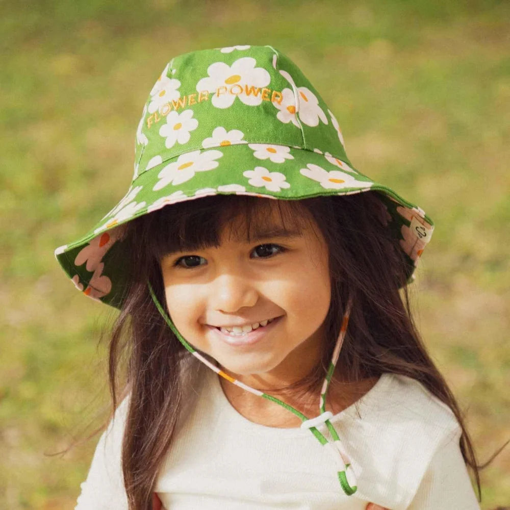 Chamaye Flower Power Wide-Brim Hat - Kids