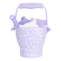 Swim Essentials Lila Leopard Silicone Sand Bucket Set