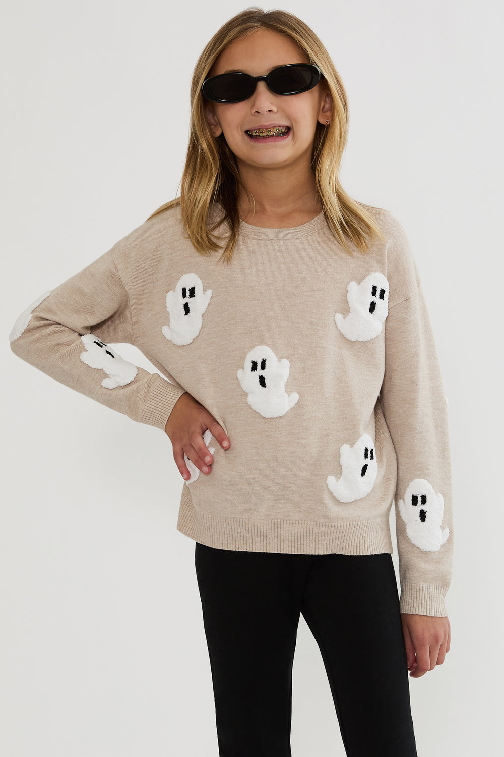 Beach Riot Little Callie Sweater Heathered Boos