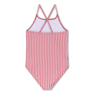 Swim Essentials Boldlines Red Kids Swimsuit