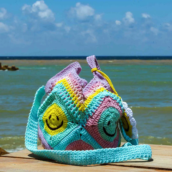 The Dream Boutique Happy Stitch Bucket Bag Pastel Pop