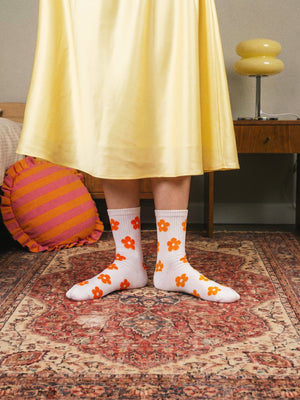 Unpair Daisy Me Rollin' Light/Dark Orange Socks - Adults & Kids