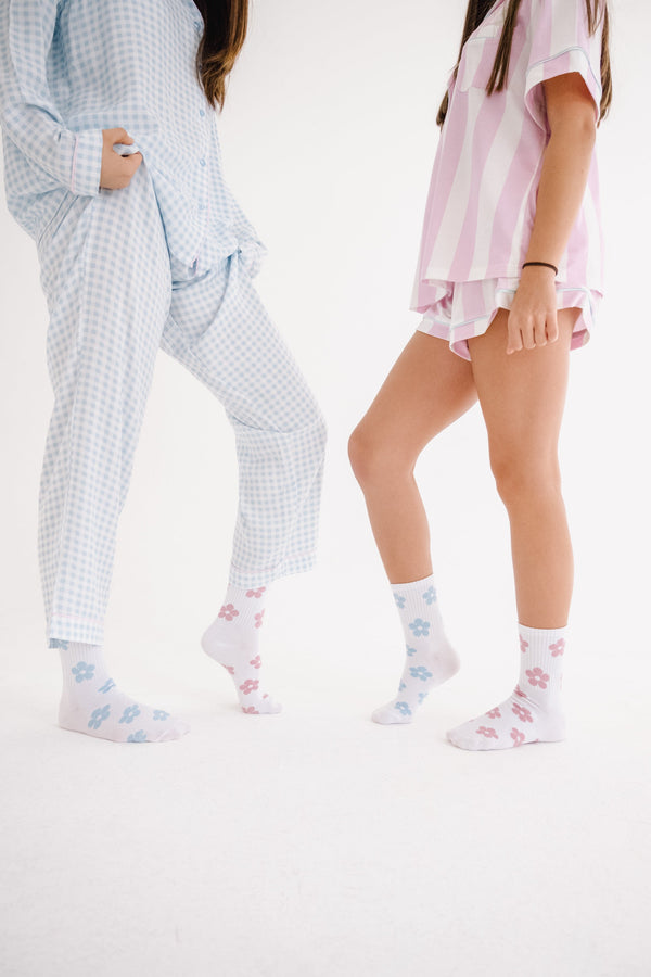 Unpair Daisy Me Rollin' Pink/Blue Socks - Kids