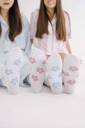 Unpair Daisy Me Rollin' Pink/Blue Socks - Kids