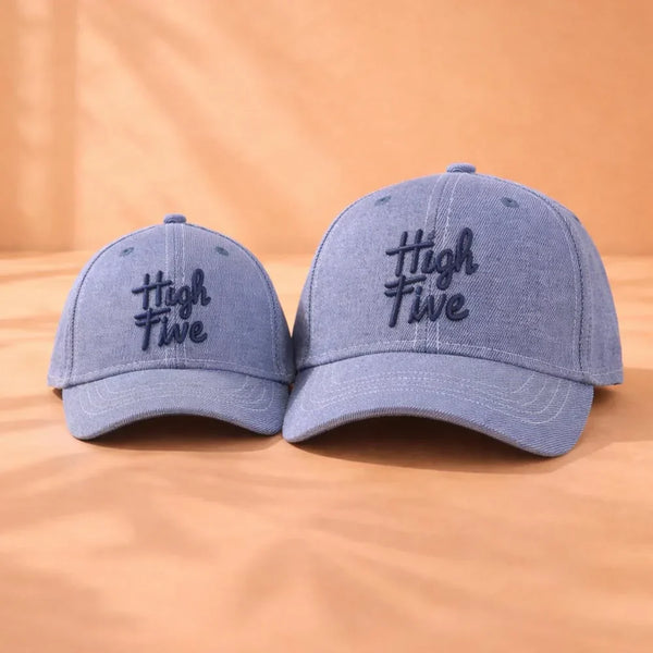 Chamaye High Five Blue Denim Cap - Kids & Adults