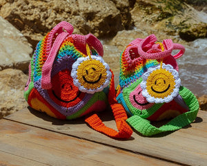 The Dream Boutique Happy Stitch Bucket Bag Rainbow Fizz