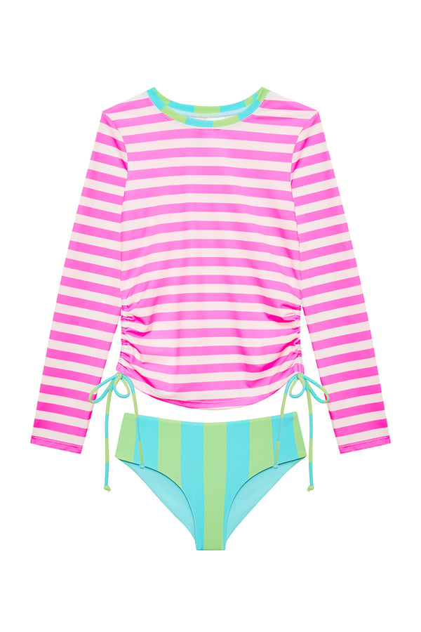 Beach Riot Little Addie & Janie Set Cove Stripe