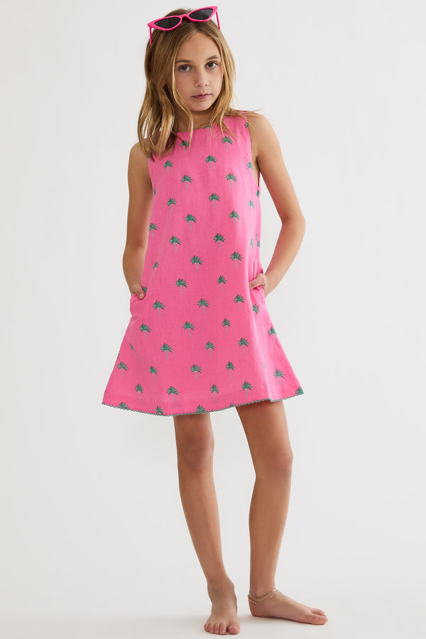 Beach Riot Little Caprina Dress Flamingo Fronds