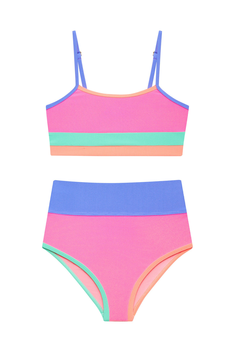Beach Riot Little Eva & Emmie Set Sherbert Shores Colorblock